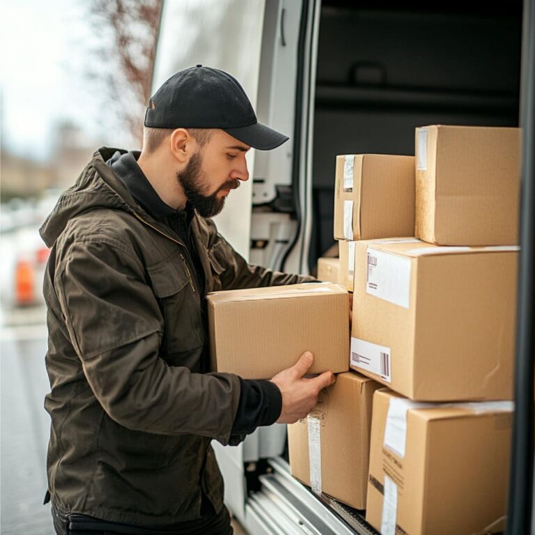 Trabajador de transporte courrier en Colombia